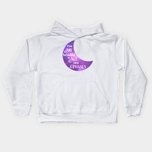 Cresent Moon Phase Cosmic Galaxy Positive Saying Kids Hoodie